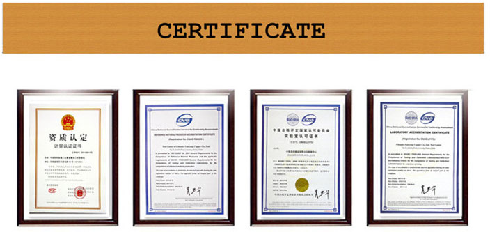 Kiinteät teräsniitit certificate